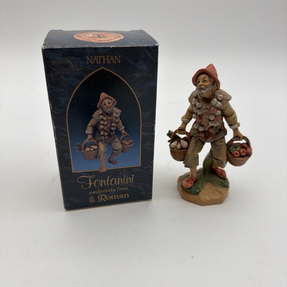 Fontanini Heirloom Nativity NATHAN 5" Figure 1992 Box and Story Card 52598